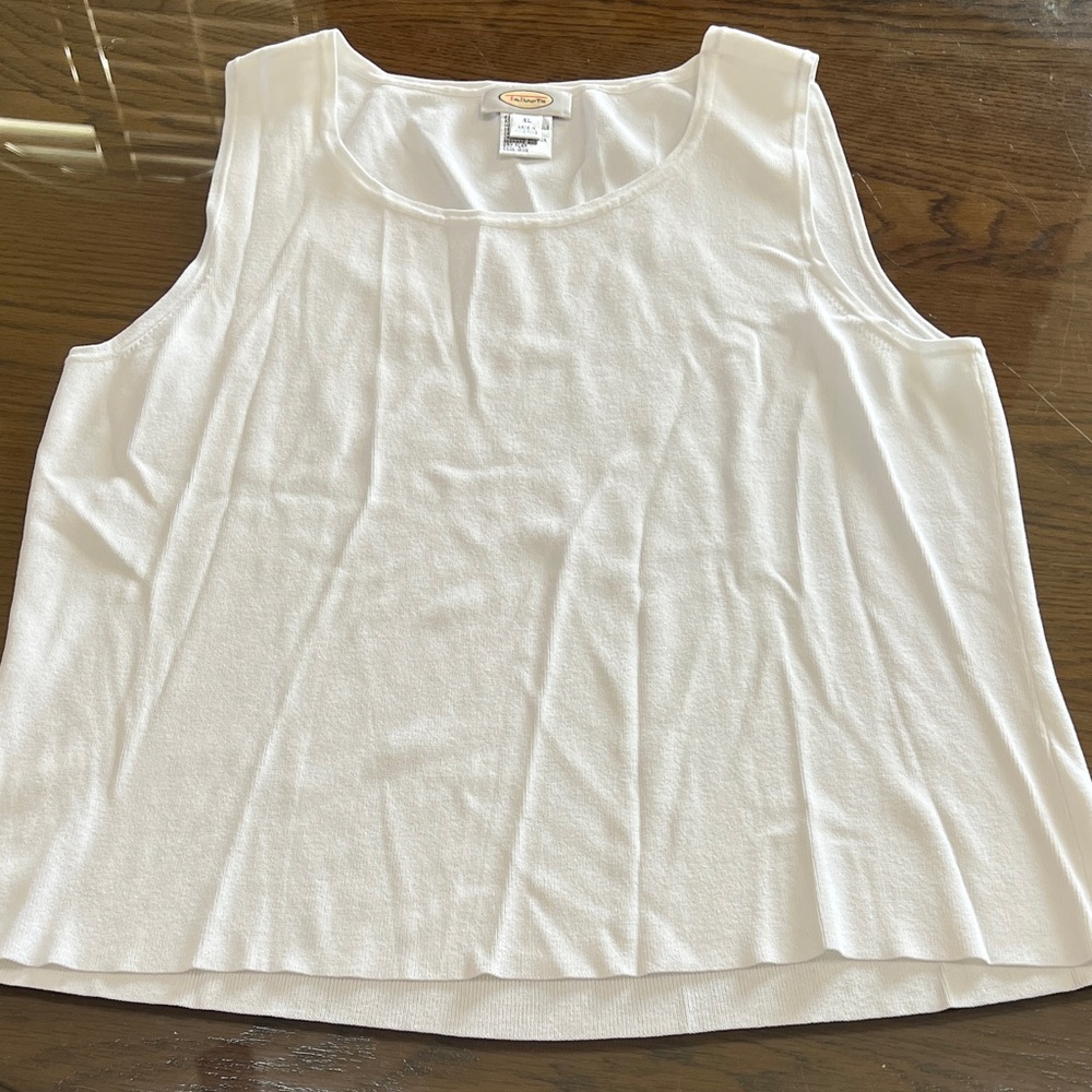 Talbots Classic Knit Dressy White Tank Top
